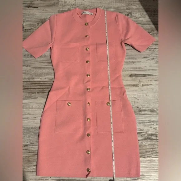 Pink Zara Button-Up Dress - Picture 2 of 5